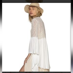 POL Ivory Lace Detail Tunic